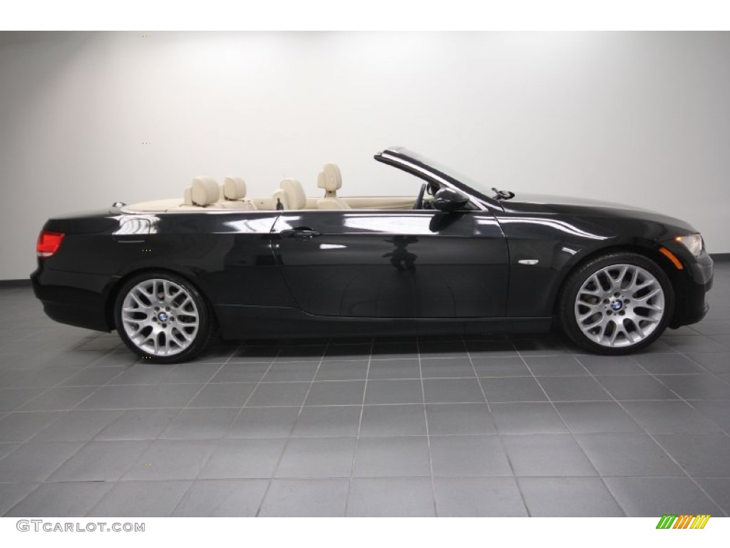 2009 3 Series 328i Convertible - Black Sapphire Metallic / Cream Beige Dakota Leather photo #7
