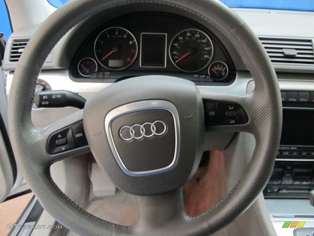 2005 Audi A4 3.2 quattro Sedan Platinum Steering Wheel Photo #60071853