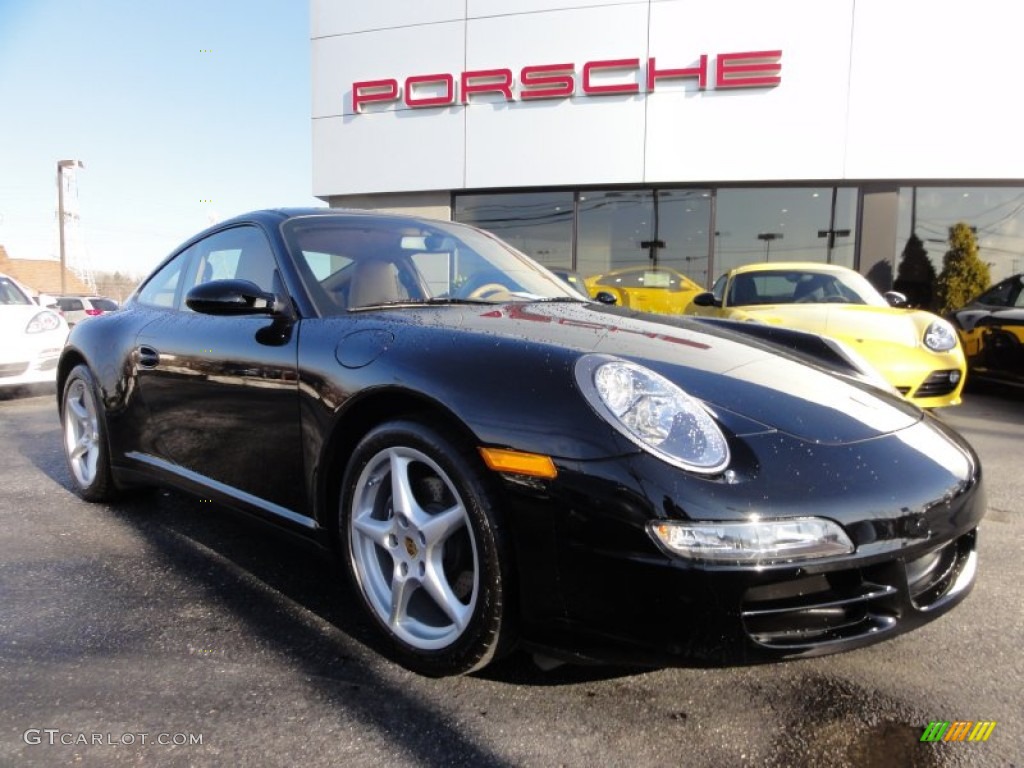 2007 911 Carrera 4 Coupe - Black / Sand Beige photo #5