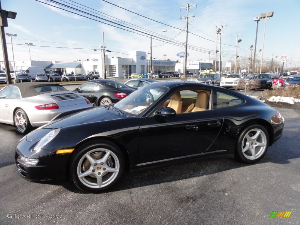 2007 911 Carrera 4 Coupe - Black / Sand Beige photo #10