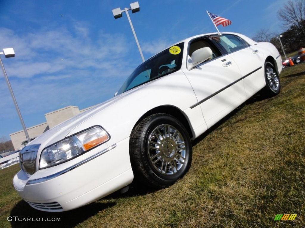 Vibrant White Lincoln Town Car