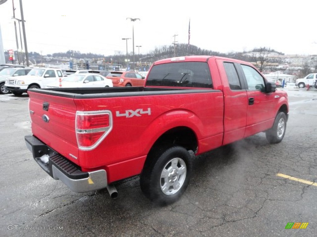 2011 F150 XLT SuperCab 4x4 - Vermillion Red / Steel Gray photo #4