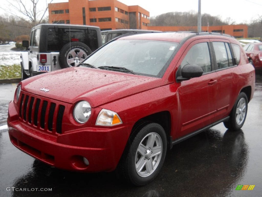 2010 Compass Sport 4x4 - Inferno Red Crystal Pearl / Dark Slate Gray photo #1