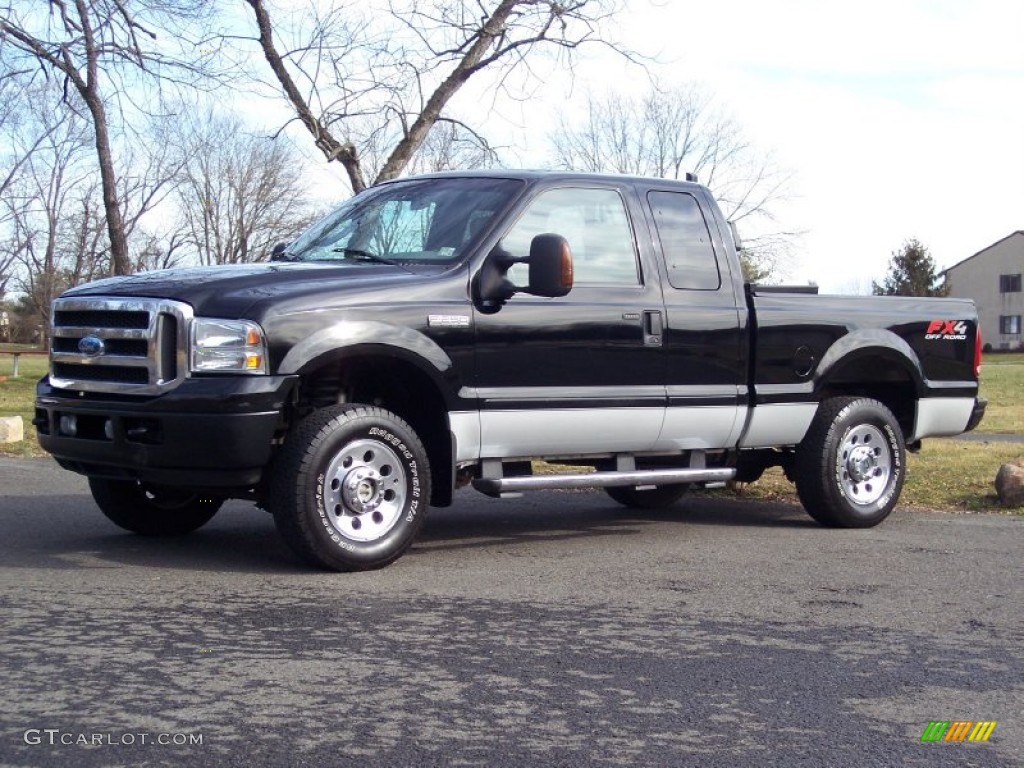 2005 F250 Super Duty FX4 SuperCab 4x4 - Black / Medium Flint photo #1