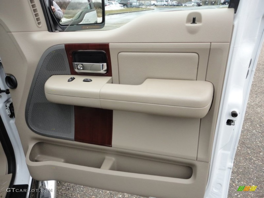 2008 Ford F150 Lariat SuperCrew 4x4 Tan Door Panel Photo #60087876