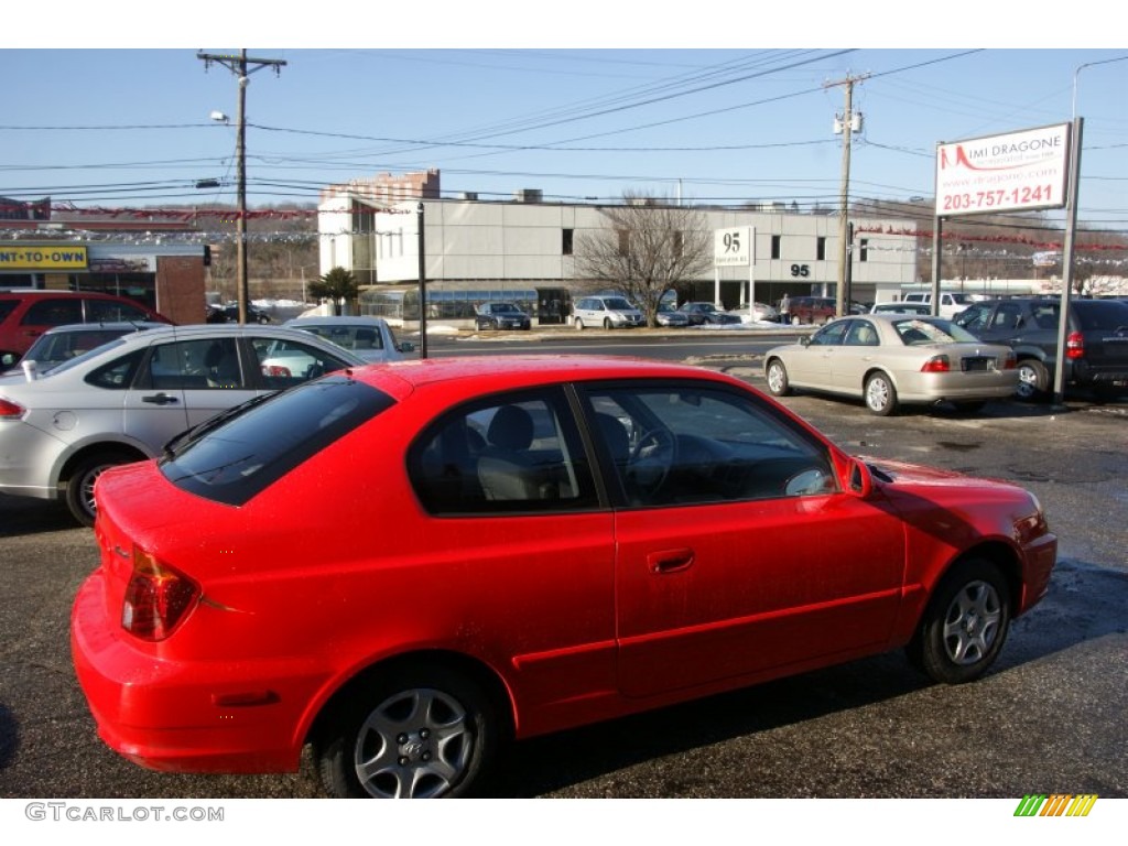 2005 Accent GLS Coupe - Retro Red / Gray photo #4