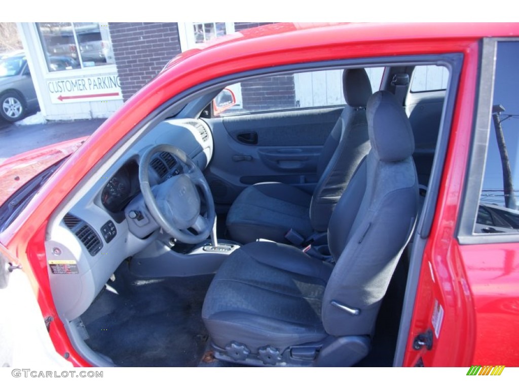 2005 Accent GLS Coupe - Retro Red / Gray photo #8