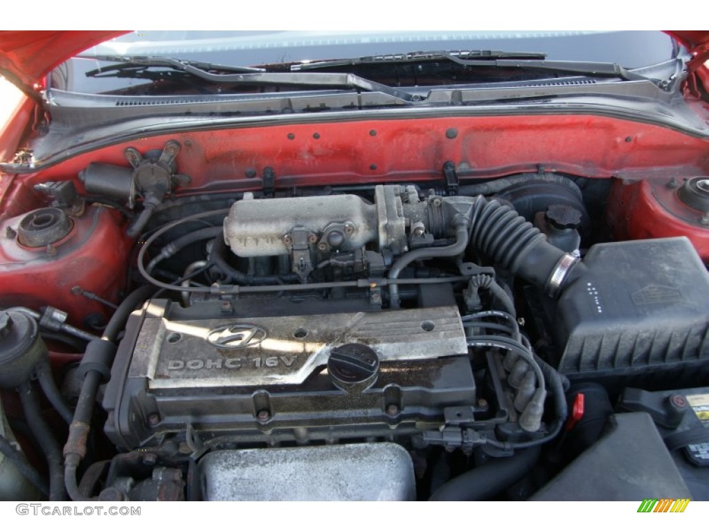 2005 Accent GLS Coupe - Retro Red / Gray photo #16