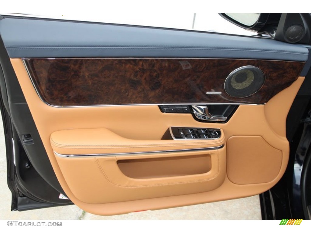 2012 Jaguar XJ XJL Portfolio London Tan/Navy Door Panel Photo #60096414