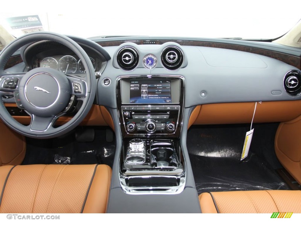 2012 Jaguar XJ XJL Portfolio London Tan/Navy Dashboard Photo #60096423