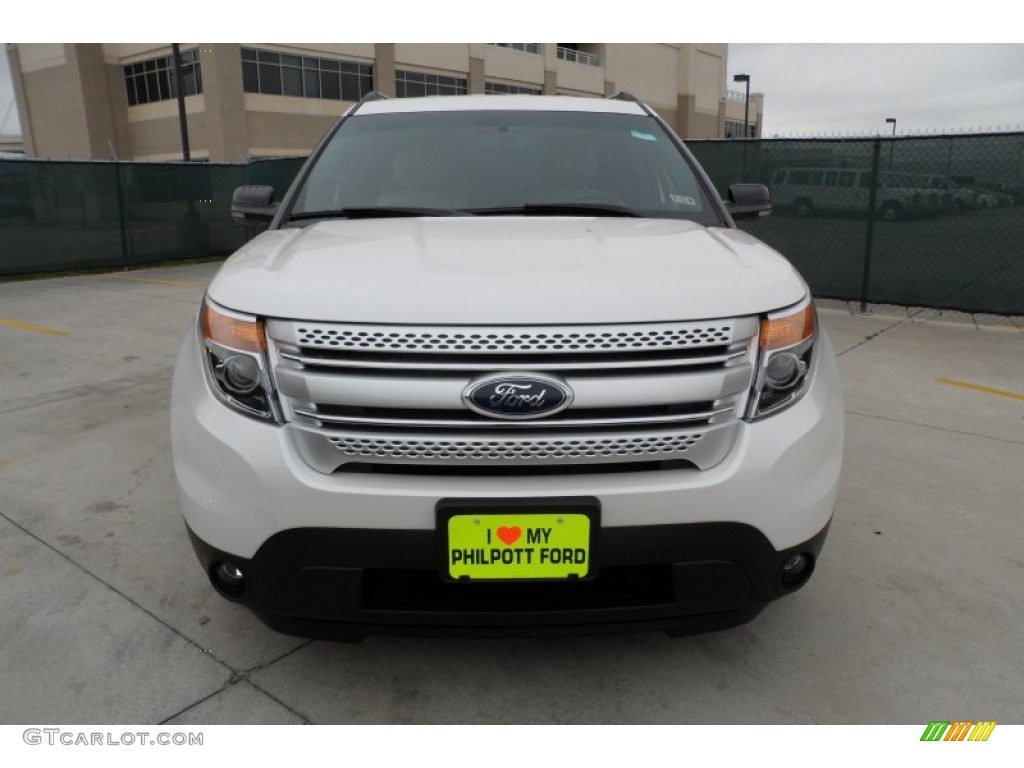 2012 Explorer XLT EcoBoost - White Platinum Tri-Coat / Medium Light Stone photo #8