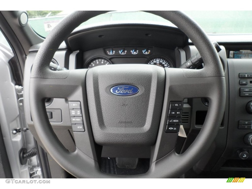 2012 Ford F150 STX SuperCab Steel Gray Steering Wheel Photo #60102498