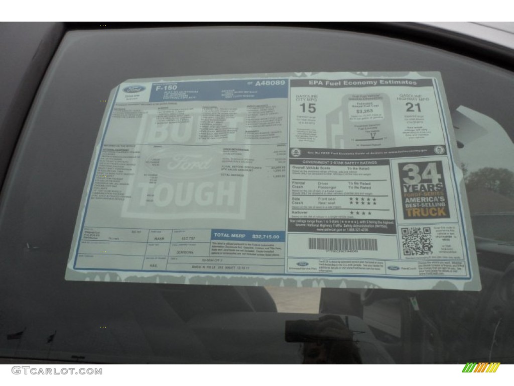 2012 Ford F150 STX SuperCab Window Sticker Photo #60102525