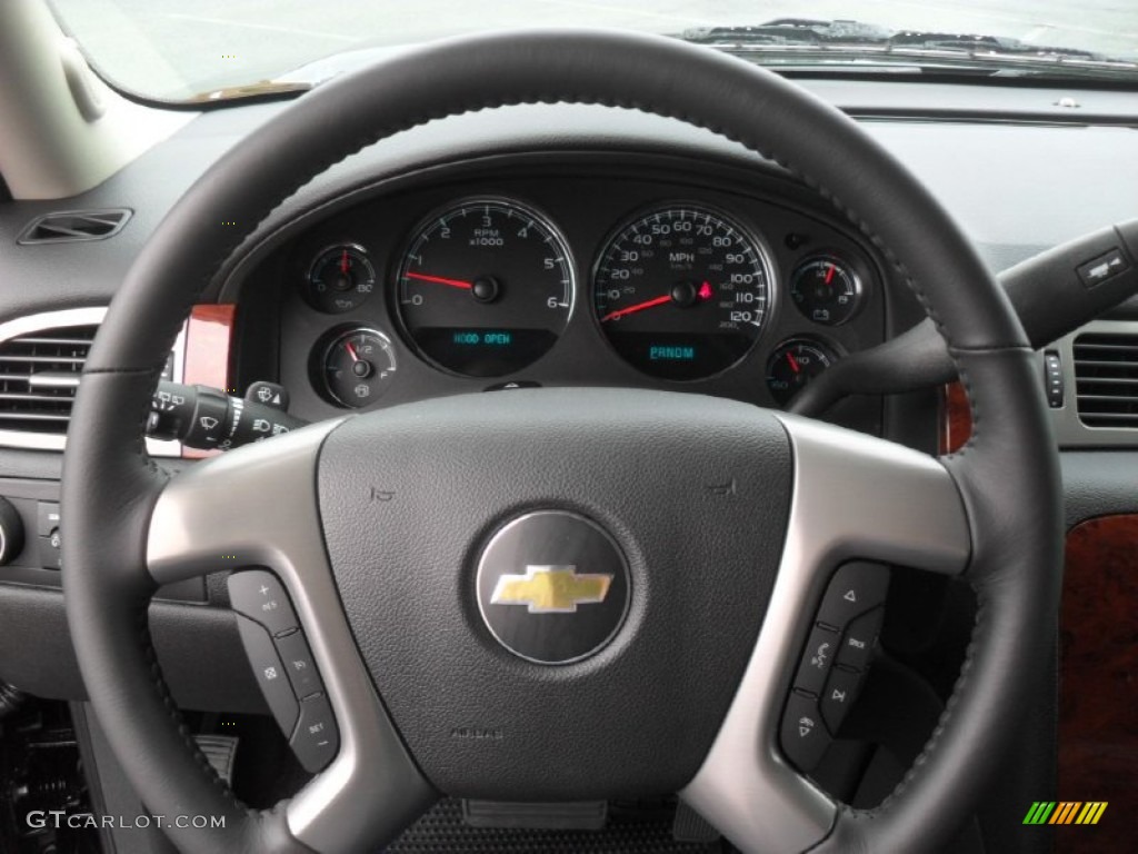 2012 Chevrolet Suburban LT 4x4 Ebony Steering Wheel Photo #60106098