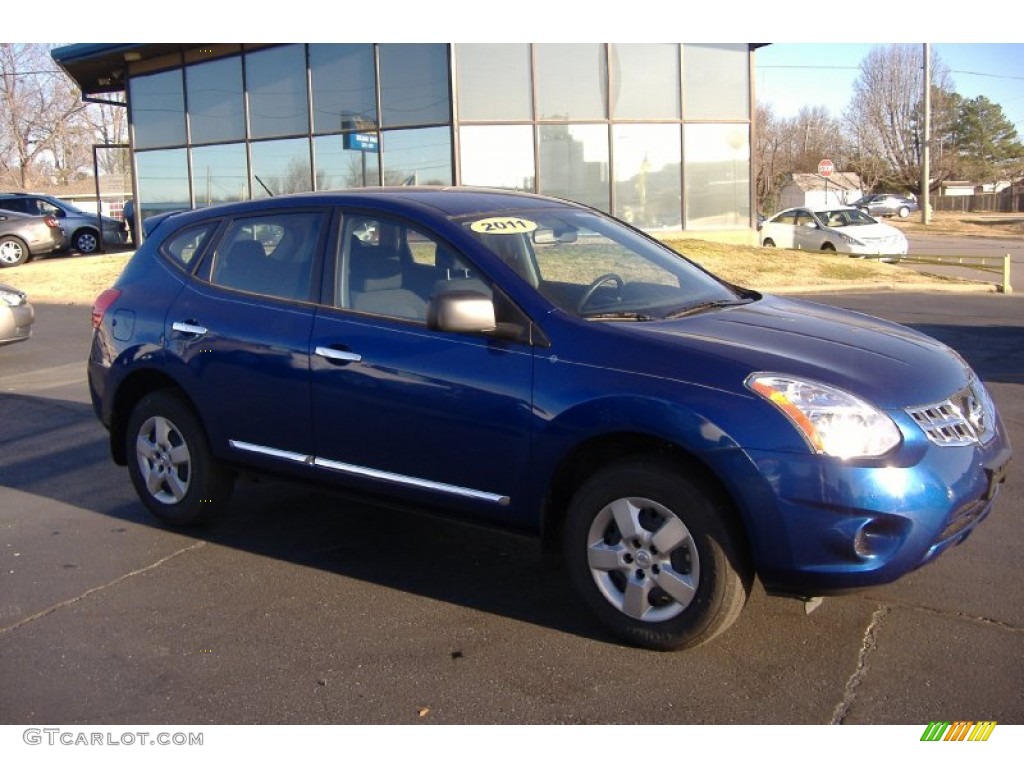 2011 Rogue S AWD - Indigo Blue Metallic / Black photo #3