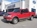 2004 Bright Red Ford F150 Lariat SuperCrew 4x4  photo #1