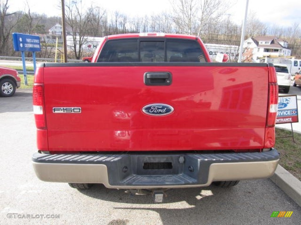2004 F150 Lariat SuperCrew 4x4 - Bright Red / Tan photo #3