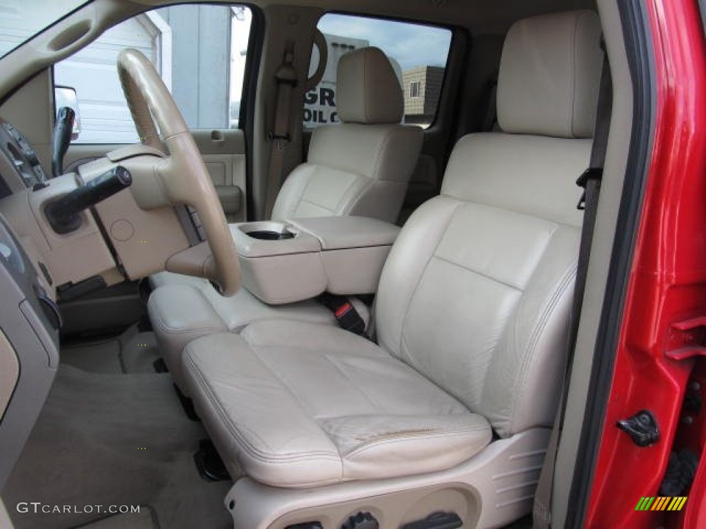 Tan Interior 2004 Ford F150 Lariat SuperCrew 4x4 Photo #60109419