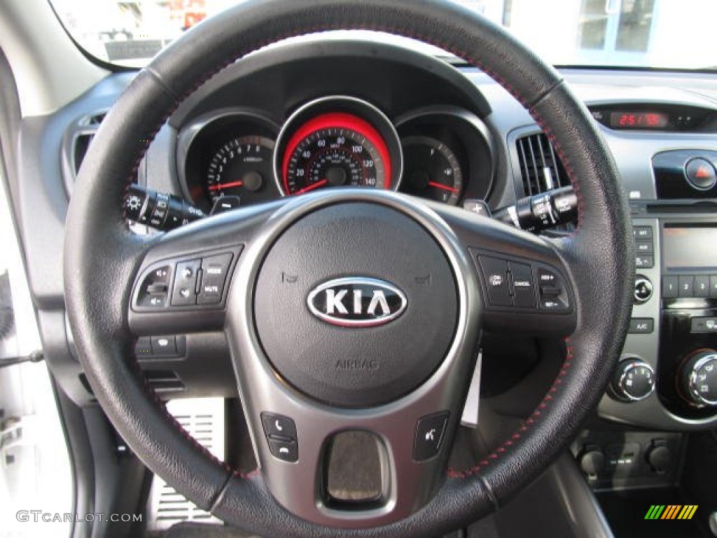 2011 Kia Forte SX Black Steering Wheel Photo #60109515