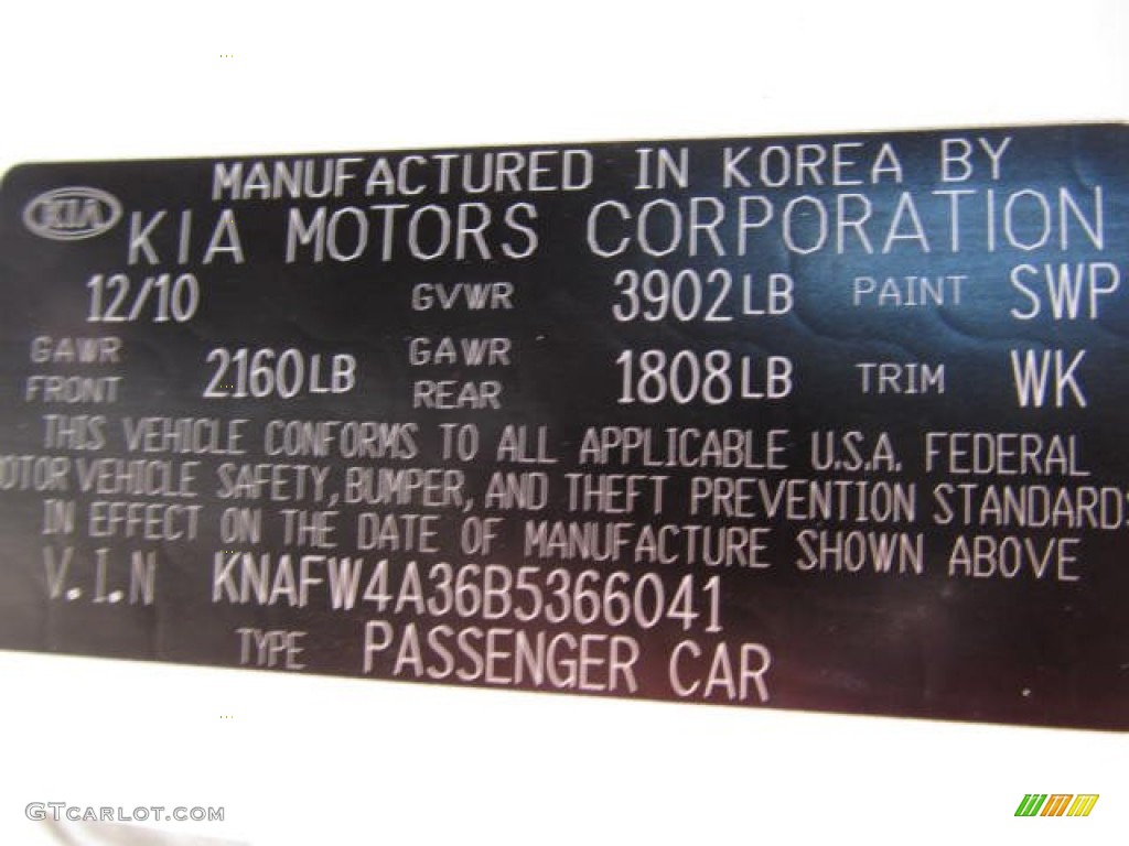 2011 Forte Color Code SWP for Snow White Pearl Photo #60109527