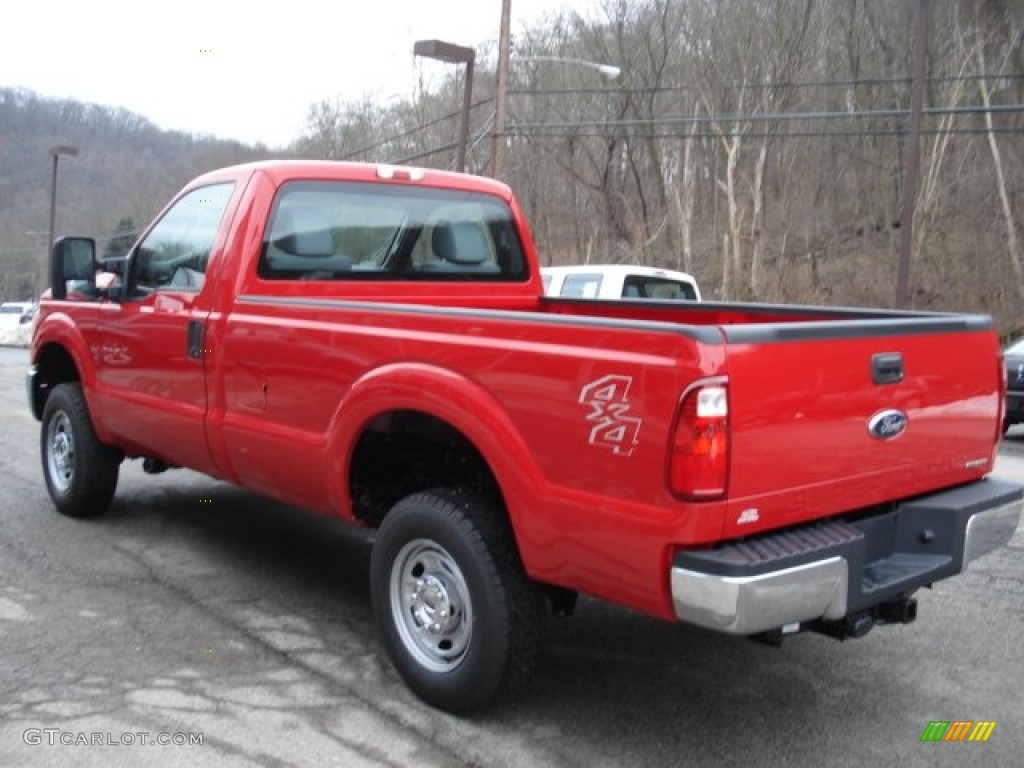 2012 F250 Super Duty XL Regular Cab 4x4 - Vermillion Red / Steel photo #6