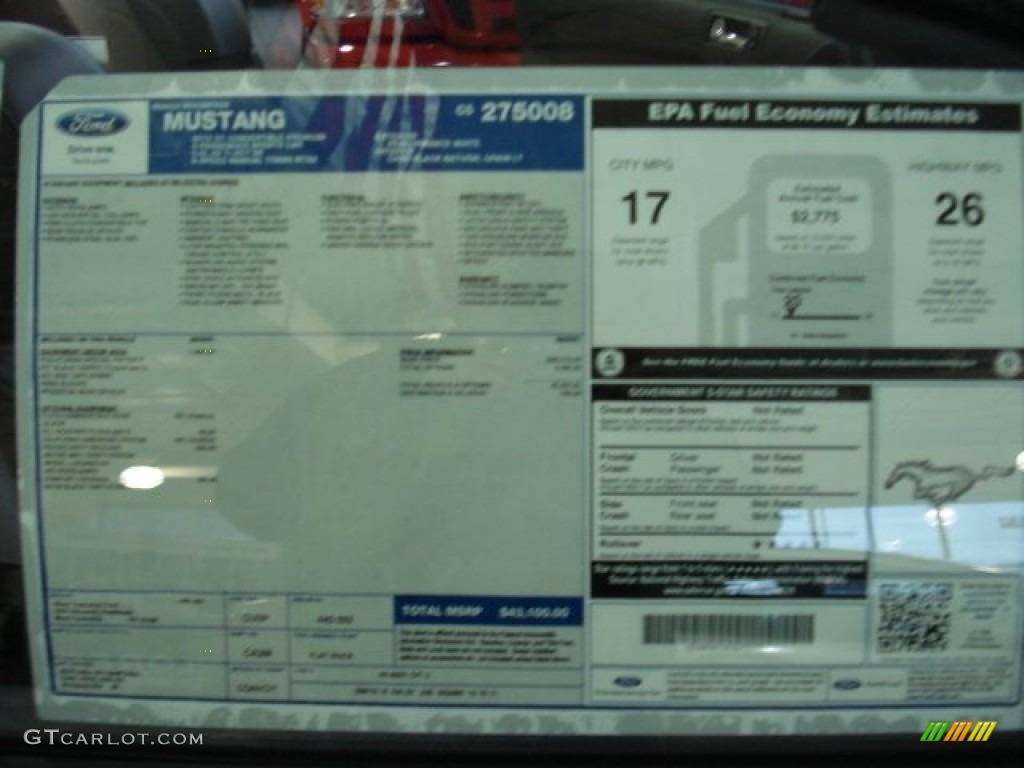 2012 Ford Mustang C/S California Special Convertible Window Sticker Photo #60110070