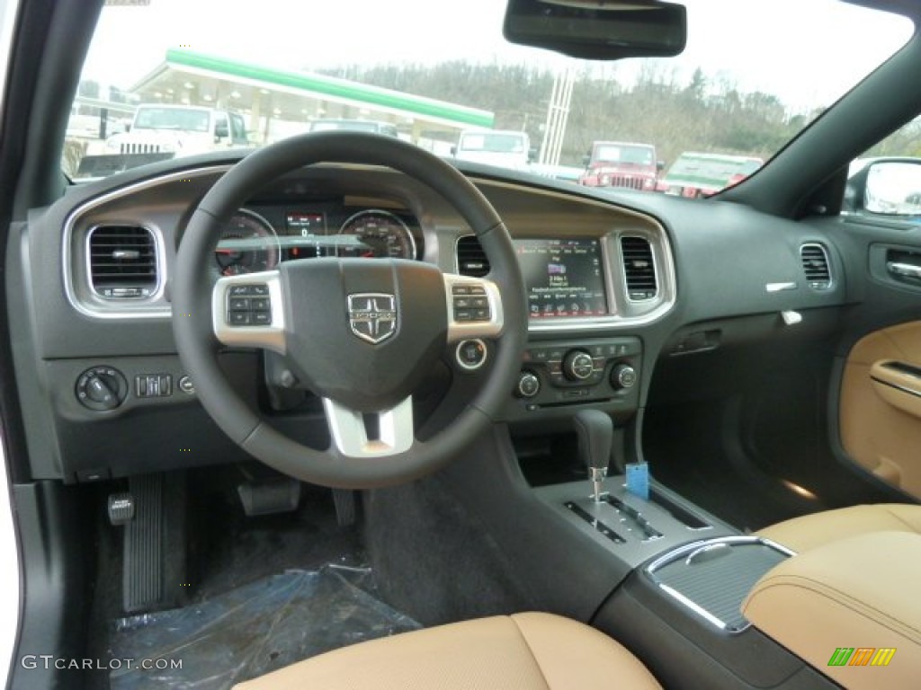 2012 Dodge Charger R/T Plus AWD Tan/Black Dashboard Photo #60112413