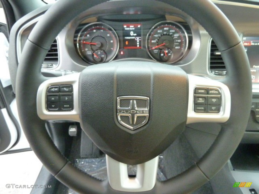 2012 Dodge Charger R/T Plus AWD Tan/Black Steering Wheel Photo #60112437