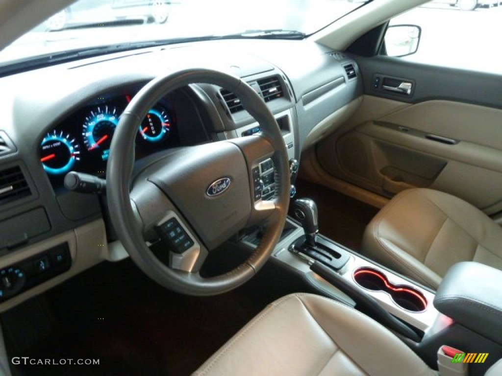 2011 Fusion SEL V6 - Tuxedo Black Metallic / Camel photo #12