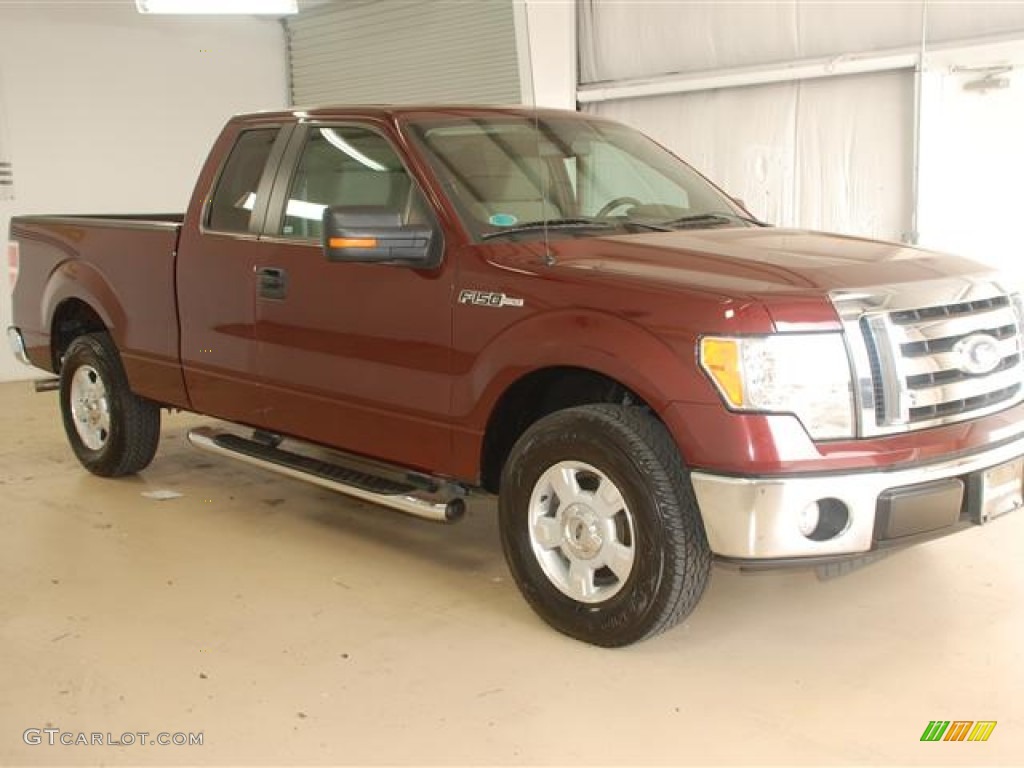 2010 F150 XLT SuperCab - Royal Red Metallic / Medium Stone photo #3