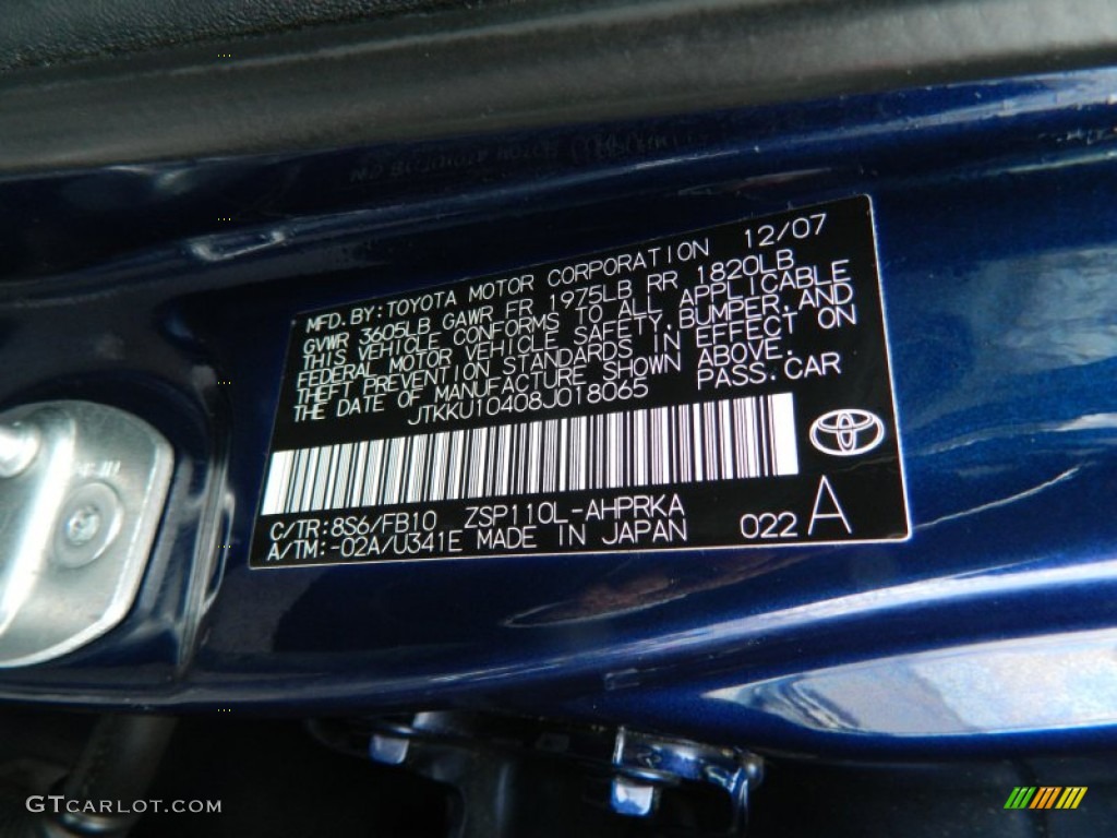 2008 xD Color Code 8S6 for Nautical Blue Metallic Photo #60120138