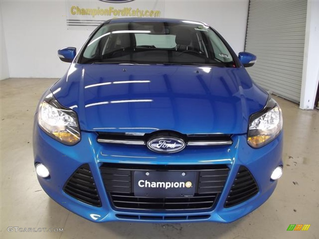 2012 Focus Titanium 5-Door - Blue Candy Metallic / Charcoal Black Leather photo #2