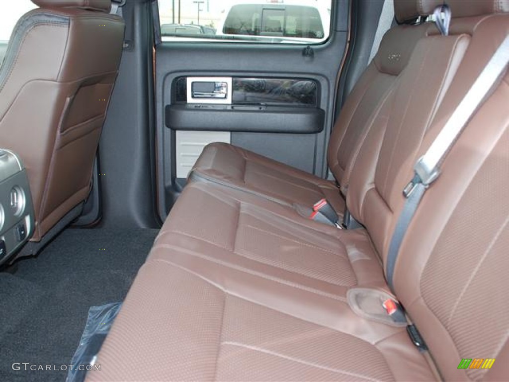 Platinum Sienna Brown/Black Leather Interior 2012 Ford F150 Platinum SuperCrew 4x4 Photo #60124609