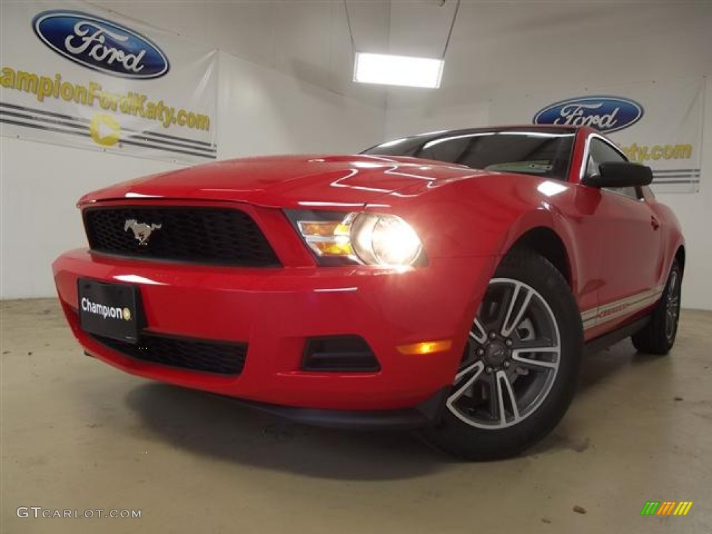 2012 Mustang V6 Premium Coupe - Race Red / Saddle photo #2