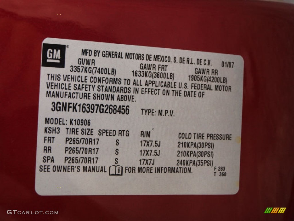 2007 Suburban 1500 LT 4x4 - Sport Red Metallic / Light Titanium/Dark Titanium photo #7