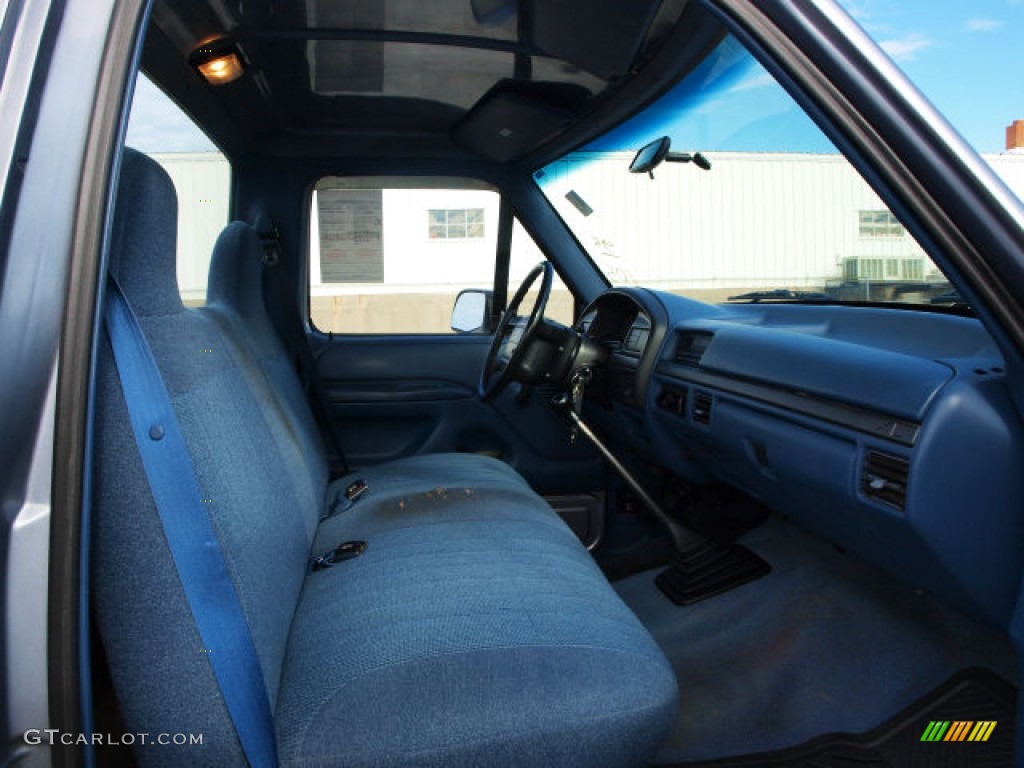1995 F150 XL Regular Cab - Light Opal Metallic / Blue photo #4