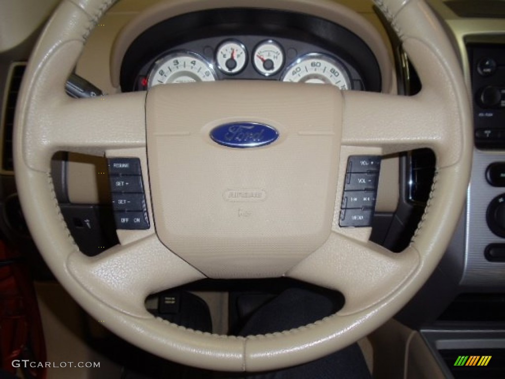2007 Ford Edge SEL AWD Camel Steering Wheel Photo #60134871