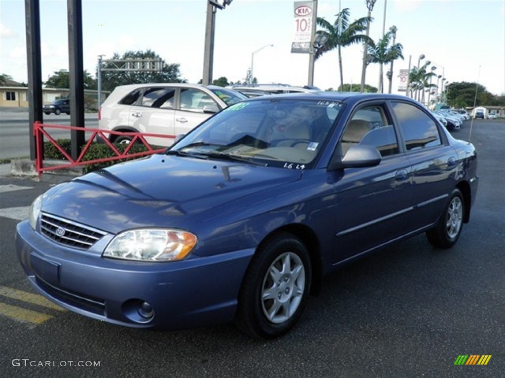 2003 Spectra Sedan - Slate Blue / Grey photo #5