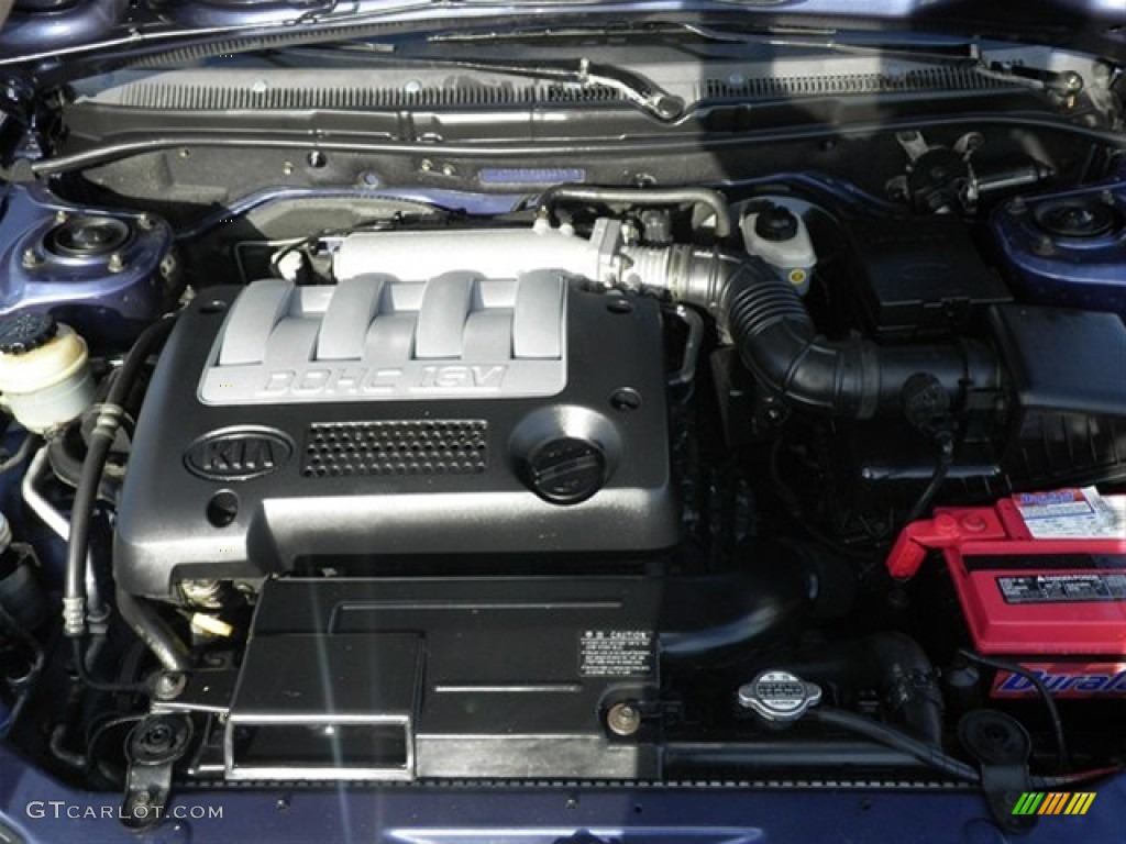 2003 Spectra Sedan - Slate Blue / Grey photo #20