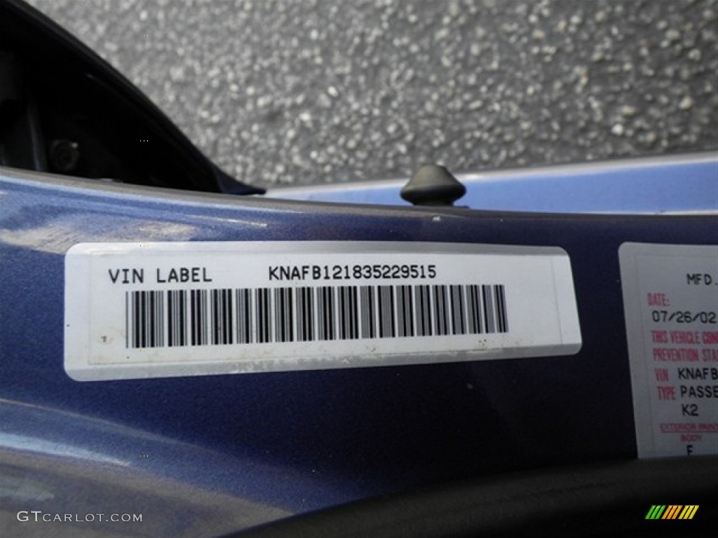 2003 Spectra Sedan - Slate Blue / Grey photo #23