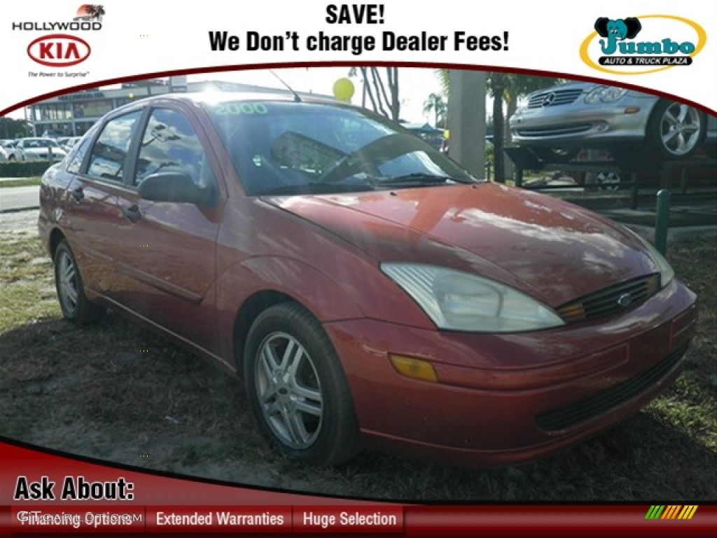 2000 Focus SE Sedan - Autumn Orange Metallic / Dark Charcoal photo #1