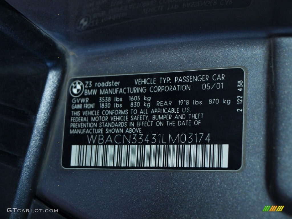2001 Z3 2.5i Roadster - Steel Grey Metallic / Black photo #7