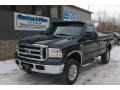 Dark Green Satin Metallic 2005 Ford F250 Super Duty XLT Regular Cab 4x4
