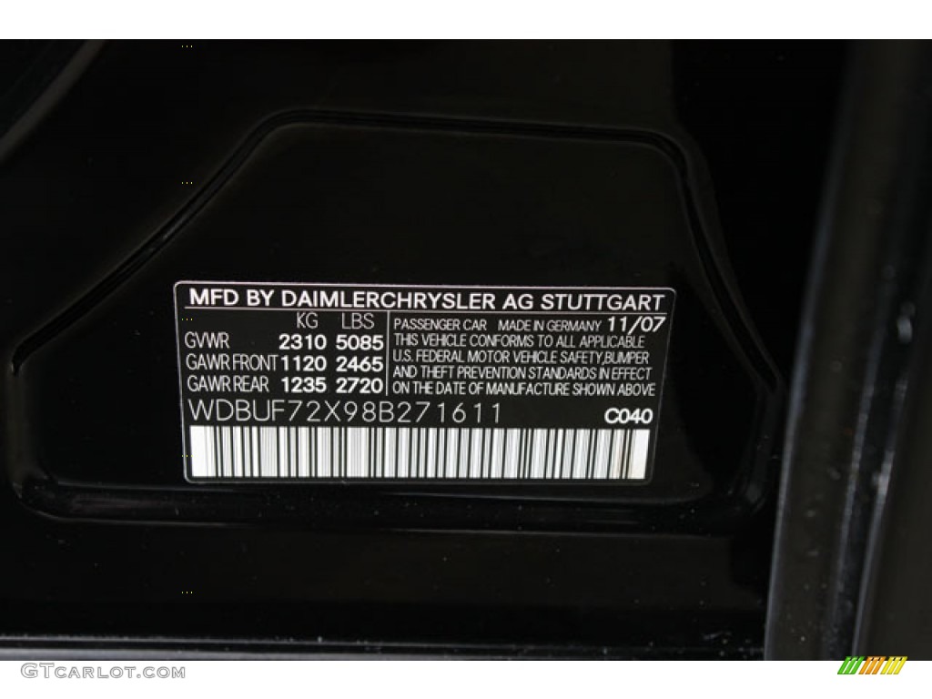 2008 E Color Code 040 for Black Photo #60141219