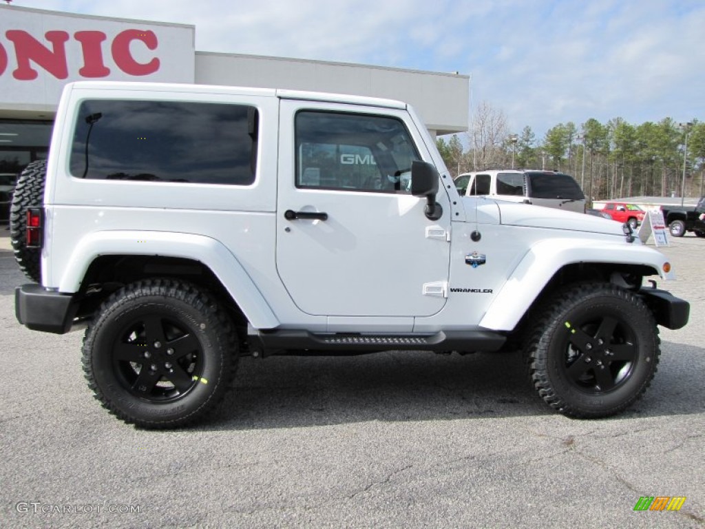 2012 Wrangler Sahara Arctic Edition 4x4 - Bright White / Black with Polar White Accents/Orange Stitching photo #8