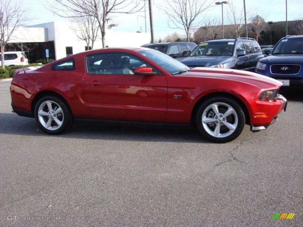 2010 Mustang GT Premium Coupe - Red Candy Metallic / Charcoal Black/Cashmere photo #3