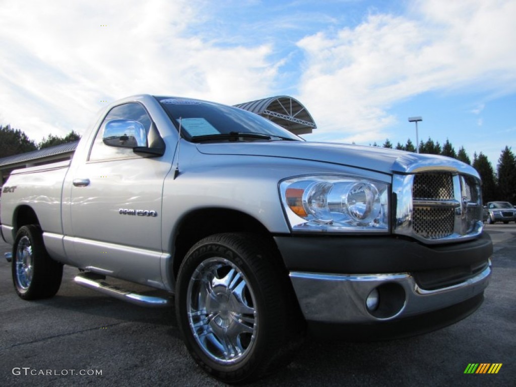 2007 Ram 1500 SXT Regular Cab - Bright Silver Metallic / Medium Slate Gray photo #4