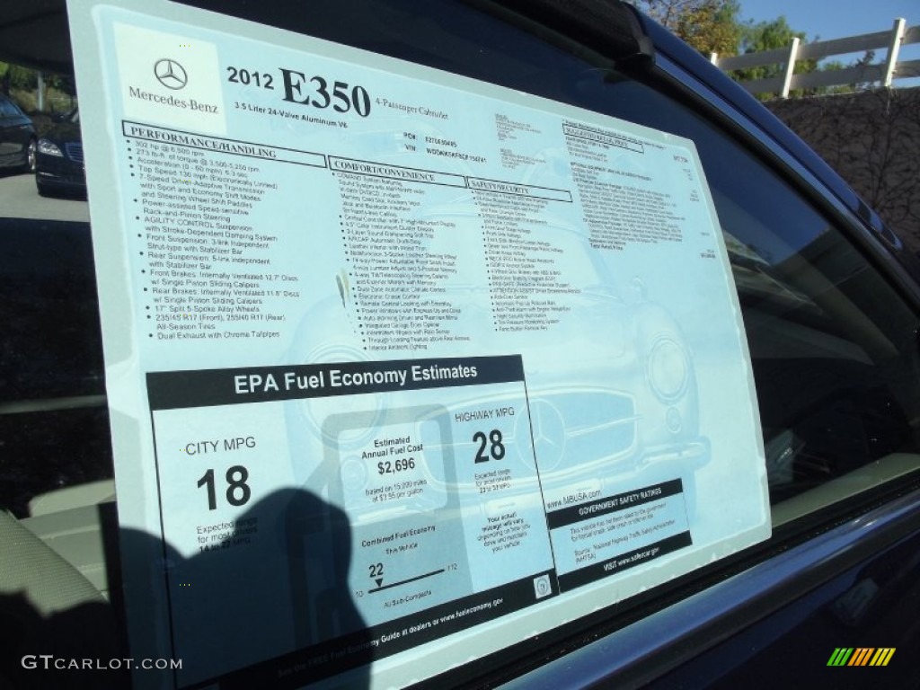 2012 Mercedes-Benz E 350 Cabriolet Window Sticker Photo #60144123