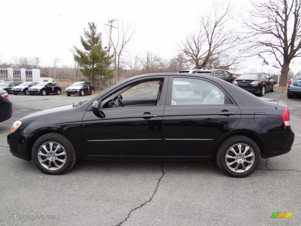 Black 2008 Kia Spectra EX Sedan Exterior Photo #60144831