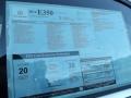  2012 E 350 Sedan Window Sticker